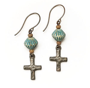 Rustic Cross Earrings