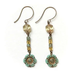 Turquoise Wild Rose Earrings