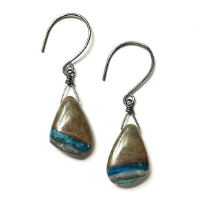 Petrified Opal Drops Earrings